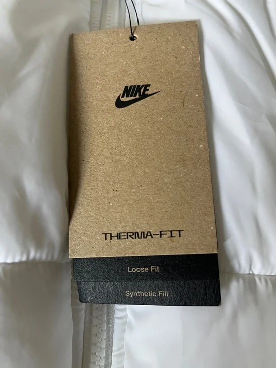 Nike White Puffer Vest with Black Swoosh Logo - Picture 2 of 6
